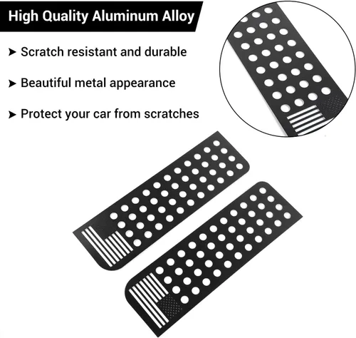 Vista 4 de Hoolcar Adhesivos para ventana de puerta trasera, cubierta de panel de vidrio de aleación de aluminio para Jeep Wrangler JKU 2007-2017, 4 puertas
