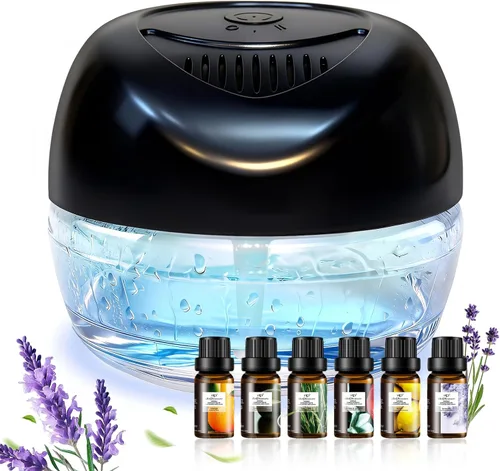Vista 18 de Limpiador de Aire Lavador de Aire, Difusor de Aromas para Aire Fresco para el Hogar, Oficina, Purificador de Aire con Luz Nocturna (Negro)