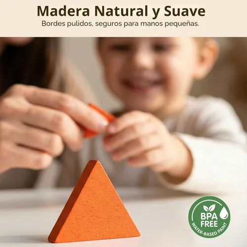 Vista 8 de LovesTown 209 piezas de bloques de madera con formas para niños