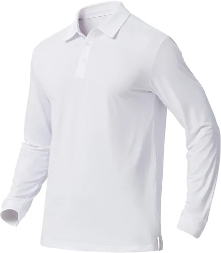 Vista 74 de NAVISKIN Camisas polo de manga larga para hombre, camisas de golf con cuello UPF 50 SPF para hombre, secado rápido, absorbe la humedad