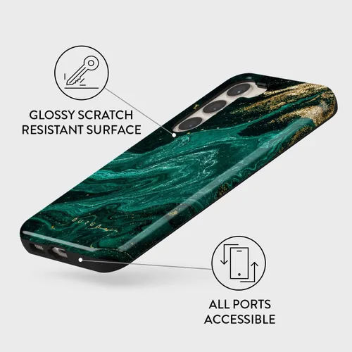 Vista 3 de BURGA Funda para teléfono compatible con Samsung Galaxy S23 – Carcasa rígida híbrida de 2 capas + funda protectora de silicona – Piedra de jade