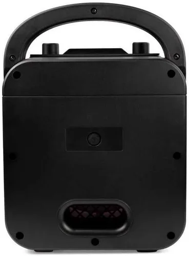 Vista 5 de RockJam Máquina de karaoke Bluetooth recargable de 10 vatios con dos micrófonos, espectáculo de luz y efectos de voz