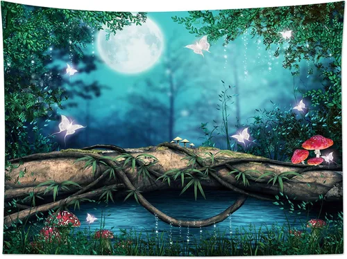 Vista 12 de LB Tapiz de mariposa Trippy para colgar en la pared, manta de tapiz estético psicodélico negro, decoración de pared de insectos de polilla colorida