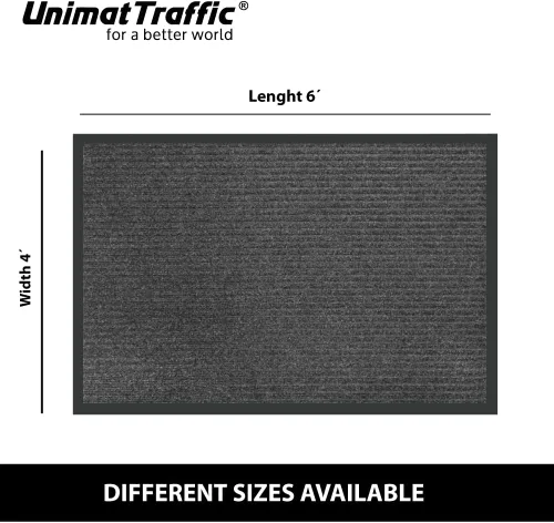 Vista 3 de UNIMAT Tapete de protección de tráfico, 4 x 6 pies, resistente e impermeable, resistente a las manchas y a la decoloración, parte trasera de goma