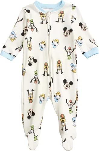 Vista 5 de Disney Mameluco de Mickey Mouse para bebé, paquete de 2 mamelucos con pies para dormir y jugar (0-9 meses)