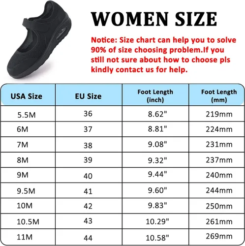 Vista 5 de Zapatos de enfermería de trabajo para mujer, antideslizantes, ajustables y transpirables, para caminar, fitness, informal, enfermería, ortopédicos