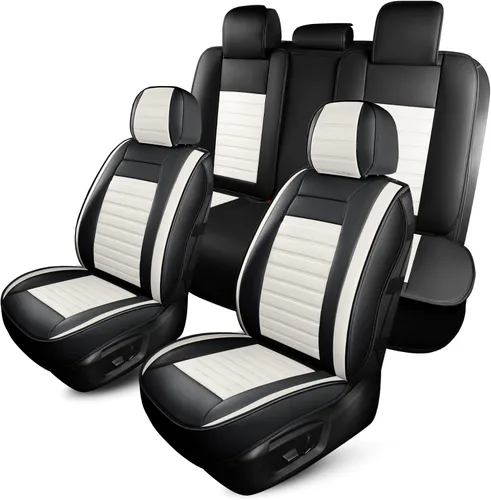 Vista 21 de HChengkikz - Fundas de asiento de automóvil, transpirables e impermeables de piel sintética para automóviles, funda de asiento universal