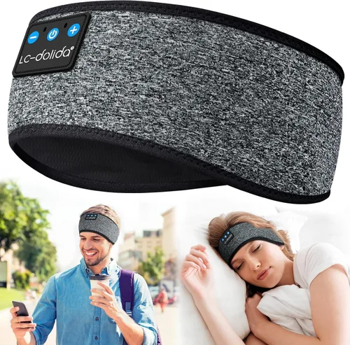 Vista 14 de LC-dolida Auriculares para dormir Bluetooth 5.4, con diadema inalámbrica, máscara de sueño para dormir, deportes, regalos, entrenamiento, correr