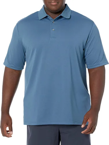 Vista 6 de PGA Tour Men's Airflux Solid Mesh Short Sleeve Classic Golf Polo Shirt Asfalto