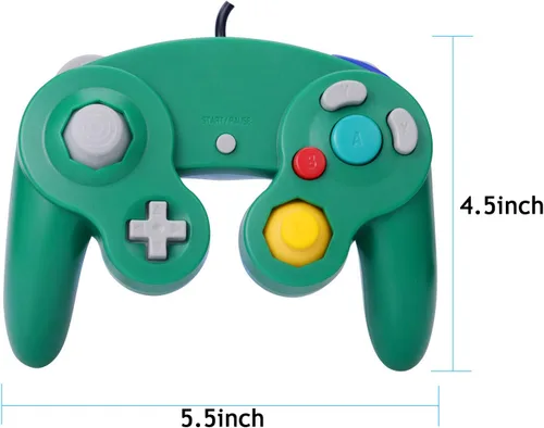 Vista 3 de 2 paquetes de control clásico Gamecube Shock Joypad con cable para Wii NGC Game Cube compatible