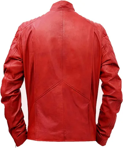 Vista 2 de JUFAH The Flash - Chaqueta de piel sintética para hombre, diseño de Helloween de película roja