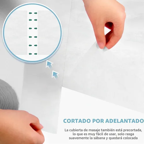 Vista 4 de Tudomro 1 rollo de sábanas desechables no tejidas cubiertas de papel para mesa de masaje, sábanas de masaje de tela no tejida, cubierta de cama