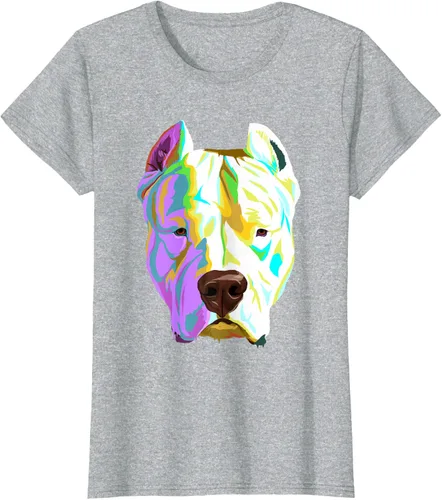 Vista 26 de Colorida camiseta Dogo Argentino, Negro, S