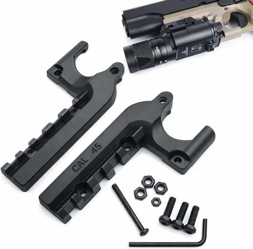 Vista 6 de Gotical M1911 Picatinny Rail Mount for Hunting Shooting Adaptador de riel 1911 Agarres fuertes (negro)