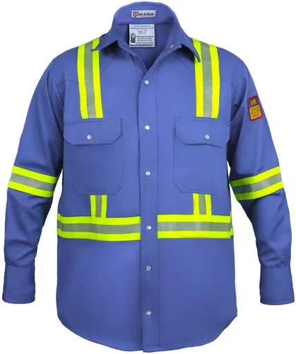 Vista 15 de Camisa Hi Vis de alta visibilidad FR resistente al fuego - 88% C/12% N - 7oz Azul marino