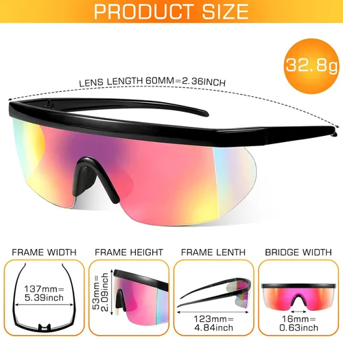 Vista 2 de 3 pares de lentes de sol deportivos de verano, protección UV, polarizados, resistentes al viento, ciclismo, béisbol, para hombres y mujeres, pesca