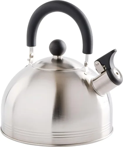 Vista 3 de Hervidor de agua para té con silbido Mr. Coffee 91407.02 Flintshire, de acero inoxidable, 1.75 qt, Plateado