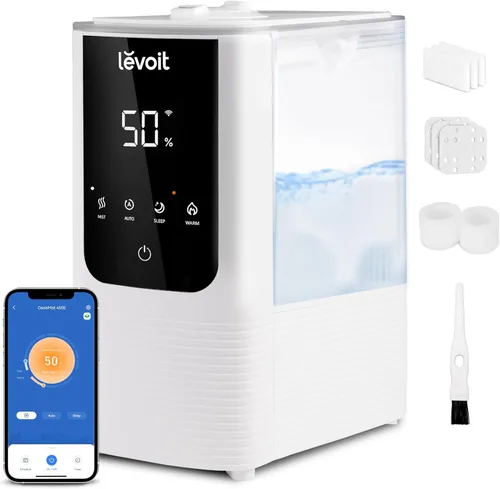 Vista 8 de LEVOIT LV600HH - Humidificador ultrasónico de rociada cálida y fría de 6L, humidificación rápida para dormitorio grande, difusor de aceite esencial
