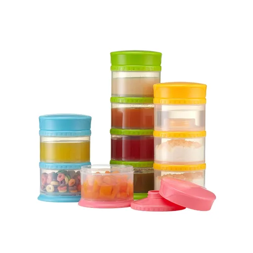 Vista 3 de Innobaby packin "Smart Tres Pisos Twistable contenedor de almacenamiento de alimentos, Azul (Arándano)
