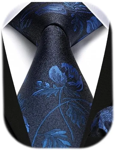 Vista 248 de Corbatas florales tejidas clásicas para hombre, corbata cuadrada de bolsillo, corbatas formales para hombres, boda con pañuelo