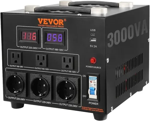 Vista 10 de VEVOR Transformador convertidor de voltaje, 500 VA, transformador de potencia elevador/abajo de servicio pesado, convertir de 110 V a 220 V y 220 V