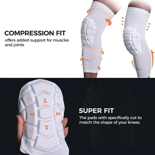 Vista 4 de Rodilleras COOLOMG para Lucha Libre, Baloncesto, Fútbol, Voleibol, Niños, Adultos, Mangas de Compresión Protectoras para la Rodilla en Negro XS
