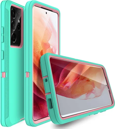 Vista 2 de MXX Funda compatible con Galaxy S21 Ultra, funda protectora de cuerpo con parachoques de 3 capas súper resistente y servicio pesado