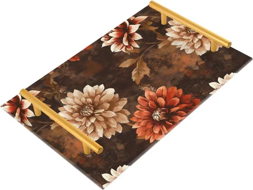 Vista 18 de Flowers Daffodils Snapdragon Iris Orange Tray for Bathroom Paper Towel Tray Desk Drawer Organizer for Sink