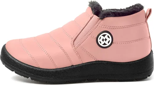 Vista 2 de Botas de nieve de invierno con forro de piel cálida para mujer, impermeables, botines al aire libre, zapatos cómodos para mujer