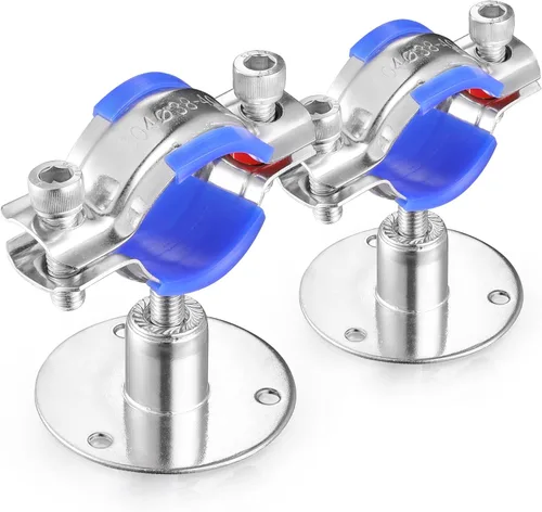 Vista 3 de 6 piezas de soportes de tubo para montaje en pared y techo, de acero inoxidable 304, adecuados para tubo con diámetro exterior de 15-19 mm, altura