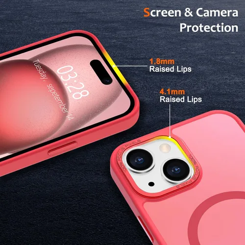 Vista 1237 de Anuck - Funda magnética para iPhone 11 compatible con MagSafe, carcasa trasera mate translúcida dura, borde de TPU, delgada, resistente a impactos