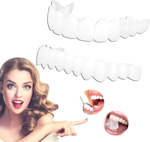 Vista 3 de 2 pares, hermosa sonrisa, ajustable temporalmente para hombres y mujeres (blanco)