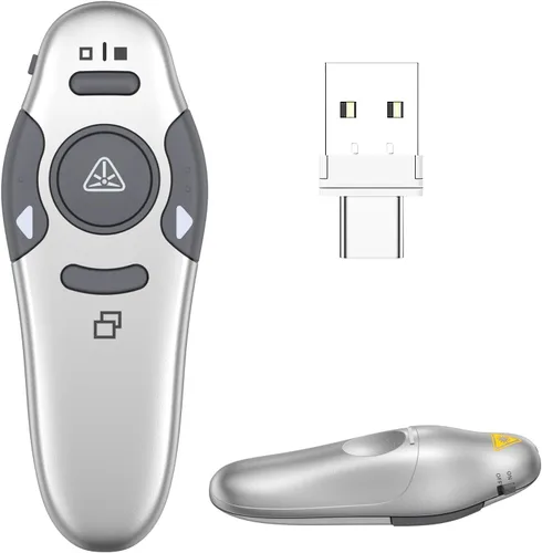 Vista 13 de QUI Presentation Clicker - Clicker remoto inalámbrico para presentación de PowerPoint, PowerPoint Slide Advancer para Mac/Windows/Linux, Google Negro
