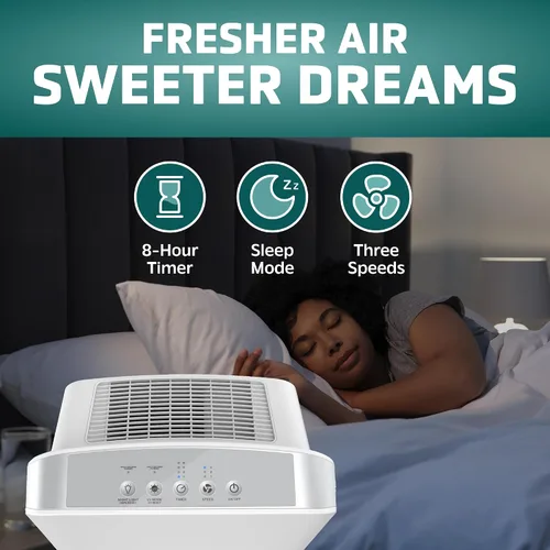 Vista 3 de GermGuardian Purificador de aire HEPA para el hogar, habitaciones grandes de hasta 1760 pies cuadrados con filtro de aire HEPA y luz UV-C, cero