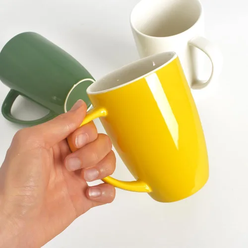 Vista 6 de homEdge Juego de tazas de porcelana, taza de 16 onzas para té, latte, moca, chocolate caliente, juego de 6, colores surtidos