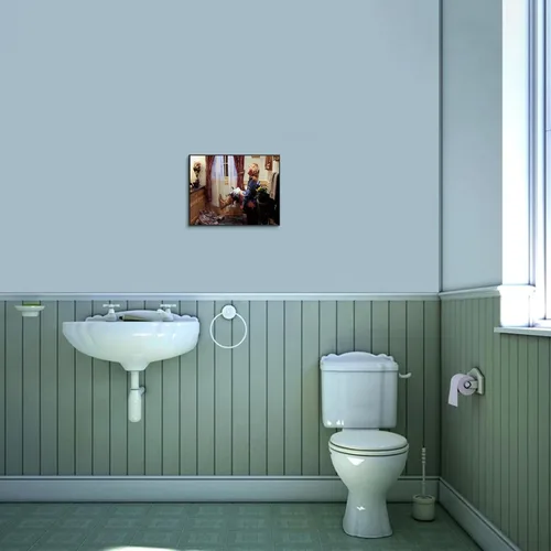 Vista 7 de Juego de 4 pósters de arte de pared de baño divertidos de TWNSLLA - Arte de humor de la película "Dumb and Dumber" para la habitación, divertidos