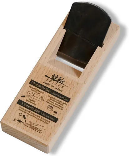 Vista 8 de SUIZAN Kanna - Cepilladora de madera japonesa de 2.4 pulgadas, herramientas profesionales para trabajar la madera