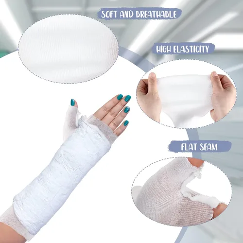Vista 3 de Nuanchu Tubo tubular de algodón para envoltura, brazo elástico fundido para cosplay, brazo, muñeca, pulgar, envolturas suaves