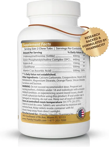 Vista 8 de LiverTrioX - Suplemento antioxidante integral para el hígado, tabletas masticables de suplemento hepático con el mismo, glutatión, silibina