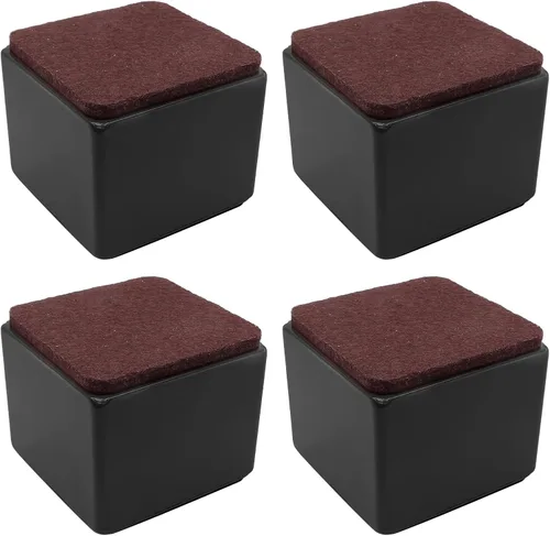 Vista 13 de Bonsicoky Elevadores de cama autoadhesivos para muebles, color negro, 4 piezas, redondos, 1/2" de alto Elevadores de mesa redondos, añade 1/2