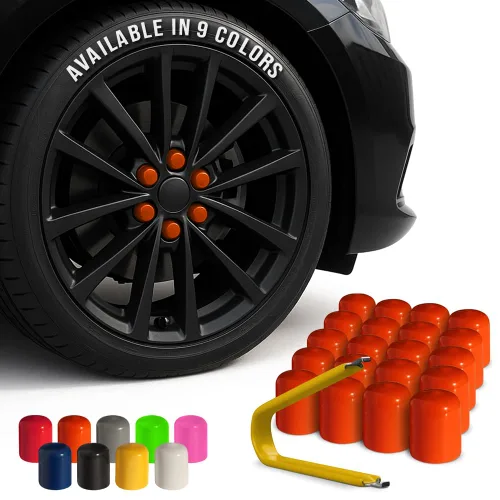 Vista 21 de ColorLugs Tapón de llanta de vinilo Negro Tapa de tuerca de rueda de ajuste flexible Para 17 mm Paquete de 20 Incluye extractor de lujo