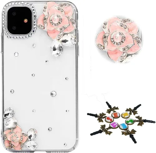 Vista 16 de Sparkle - Funda para teléfono compatible con Samsung Galaxy Z Flip 2 5G - Elegante - Funda 3D hecha a mano con diseño de diamantes de imitación