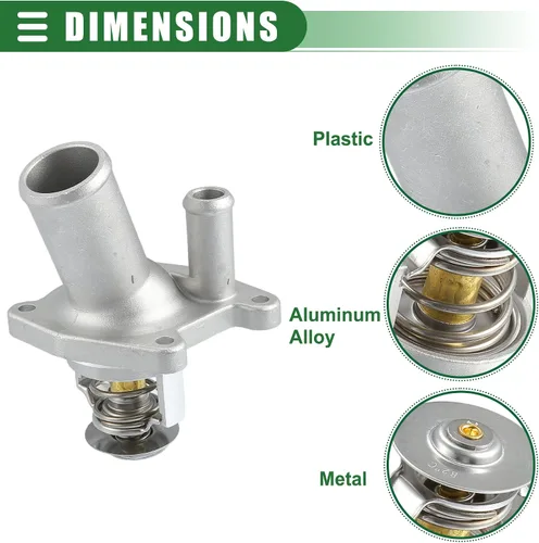 Vista 5 de Motoforti Termostato de salida de agua, conjunto de carcasa del termostato del refrigerante del motor, para Chevrolet Epica 2004-2006, metal