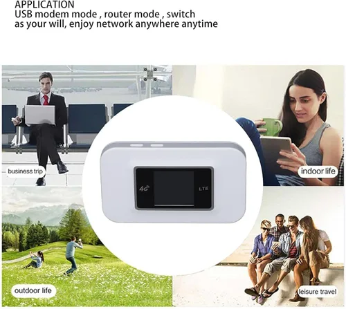 Vista 5 de VBESTLIFE Hotspot WiFi móvil, dispositivo de punto de acceso WiFi desbloqueado 4G LTE, router WiFi portátil de 150 Mbps con ranura para tarjeta SIM