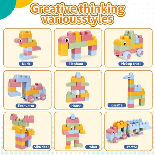 Vista 7 de Mega bloques para niños pequeños de 1 a 3 bloques de construcción grandes