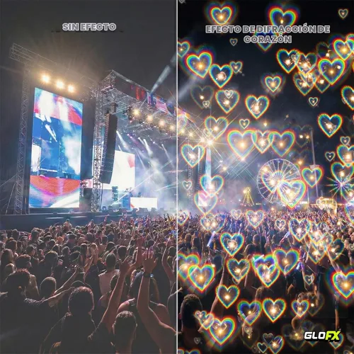 Vista 4 de Gafas de difracción definitivas - Efecto de corazón 3D arcoíris - Gran accesorio para EDM, conciertos y raves Negro