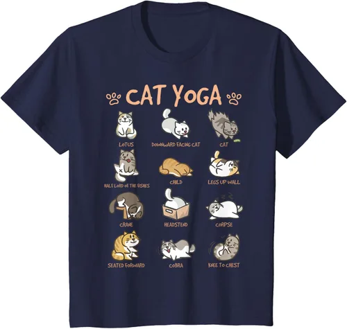Vista 90 de Cat Yoga Poses Cats Practicing Mindfulness Meditación Kitten - Camiseta, Negro, S