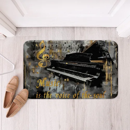 Vista 14 de Homewish Theater Cinema Poster Bathroom Rugs,Retro Movie Non Slip Bath Mat Popcorn Bathroom Indoor Floor Mats,Movie Night Shaggy Absorbent Bathtub
