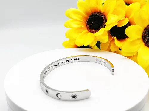 Vista 283 de Pulseras inspiradoras para mujer, joyería de acero inoxidable, con refranes, pulsera motivacional con mensaje oculto, pulseras grabadas para mejor