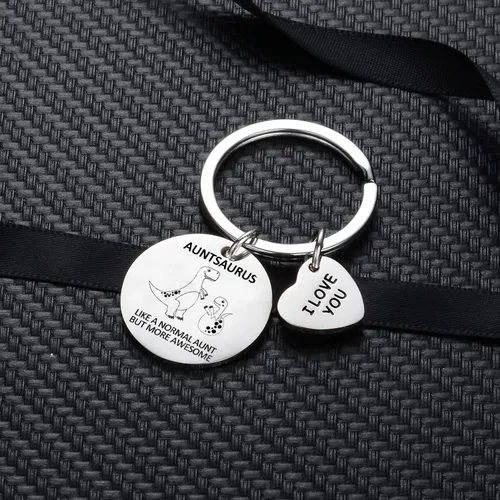 Vista 2 de YEEQIN Regalos para tía de sobrina, sobrino, tía, tía, llavero, regalo, divertido, personalizado, regalo de cumpleaños, tía